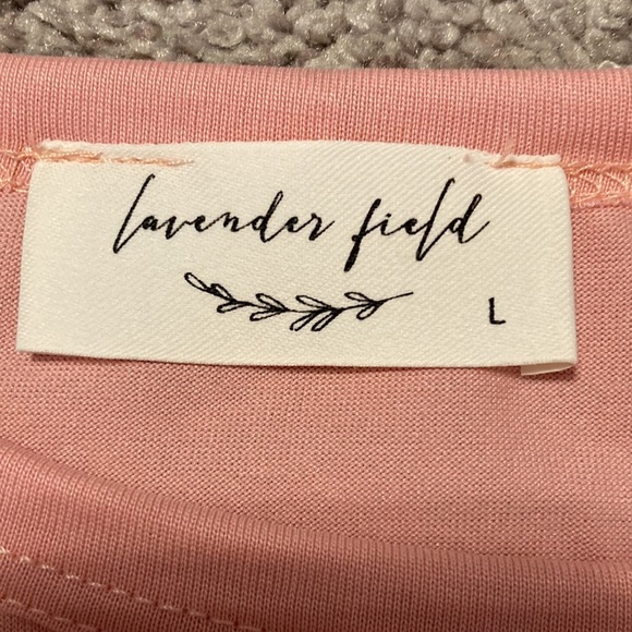 Lavender Field pink ruffled short sleeve top L - Picture 11 of 16